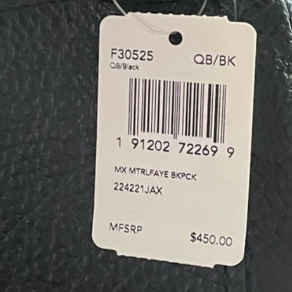 π£ COACH Faye π£ Mixed Materials Backpack in Black. - Picture 13 of 16